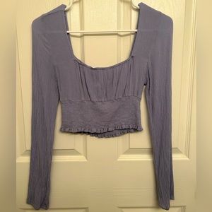 PacSun LA Hearts square neck long sleeve crop top